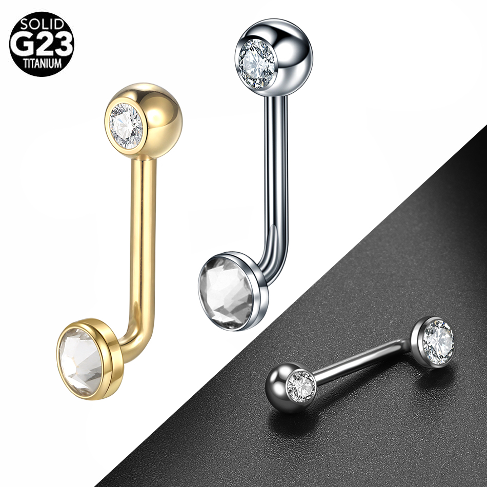 Body Jewelry Vch - 1 PC G23 titane CZ haltère