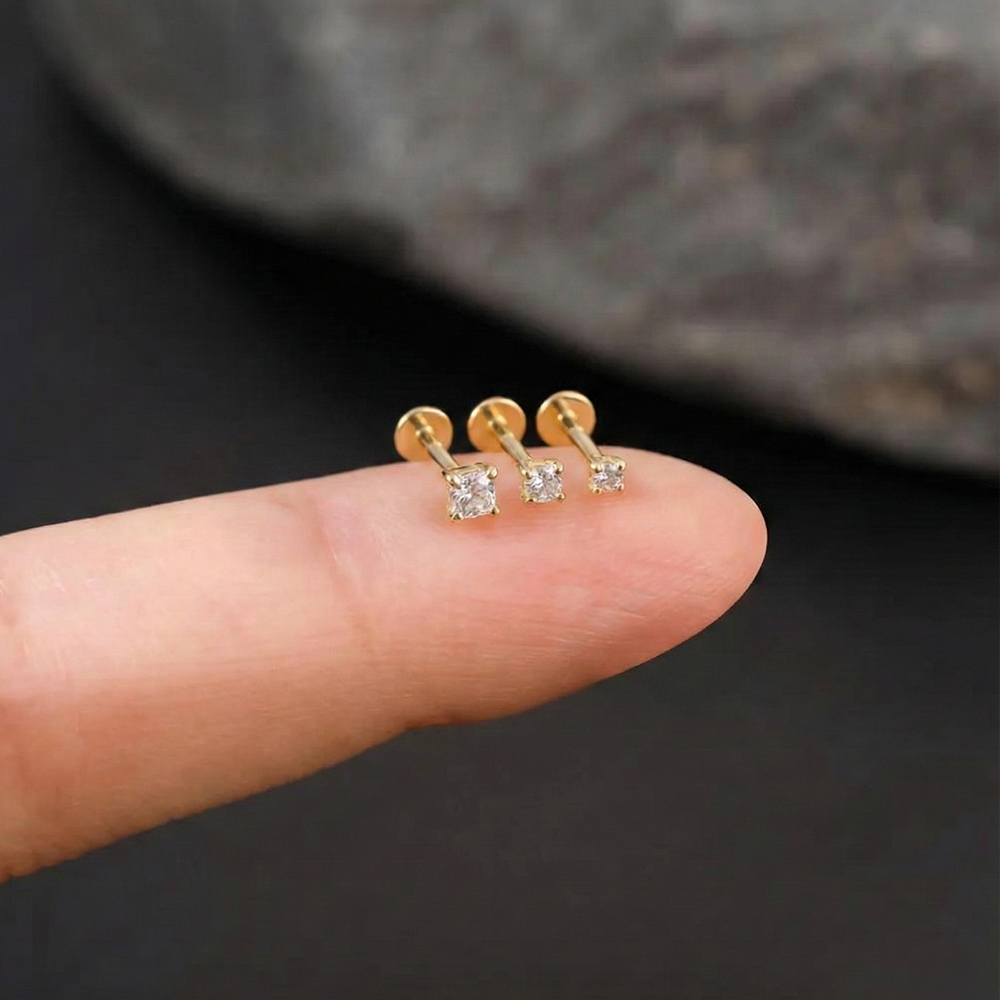 Body Jewelry Labret - Aide Boucles d'oreilles labret en argent