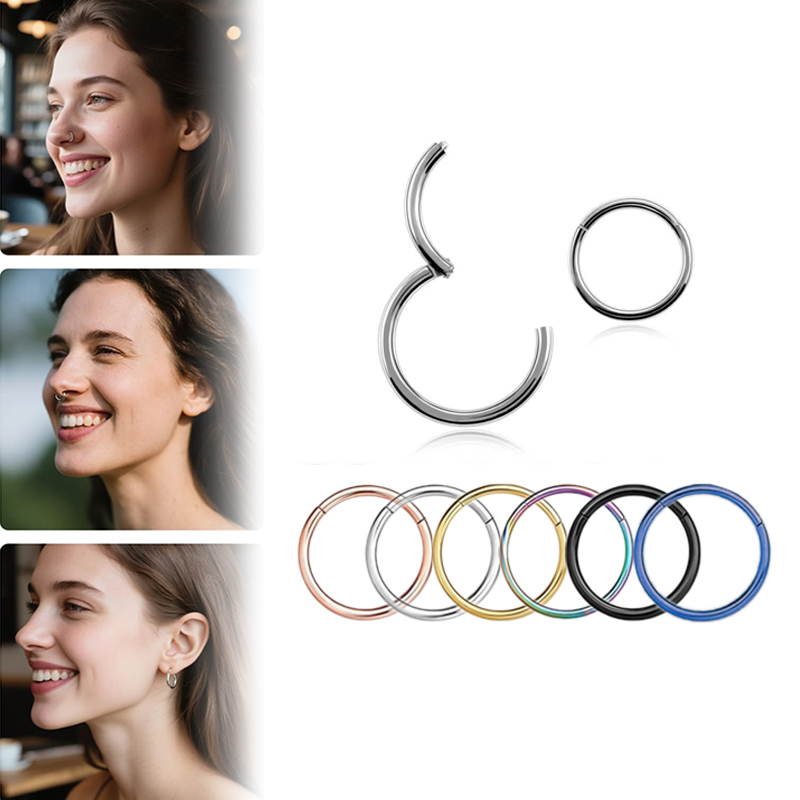 Body Jewelry Nose Studs - Anneaux de piercing articulés en acier