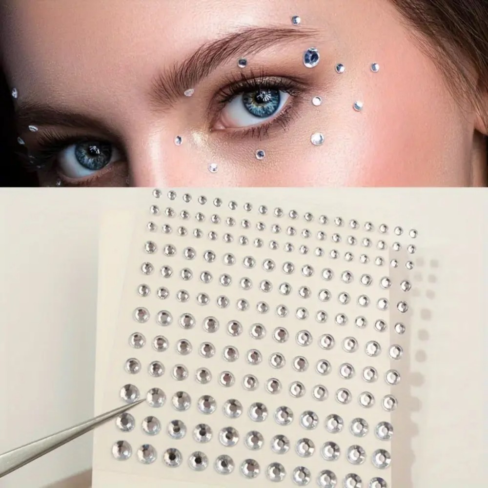 Body Jewelry Labret - 165 pièces autocollants strass auto-adhésifs, pierres