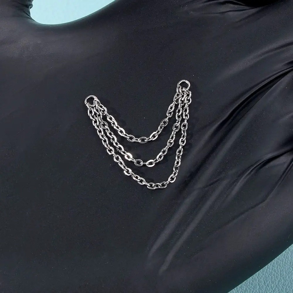 Body Jewelry Labret - Chaîne de nez en titane tendance,