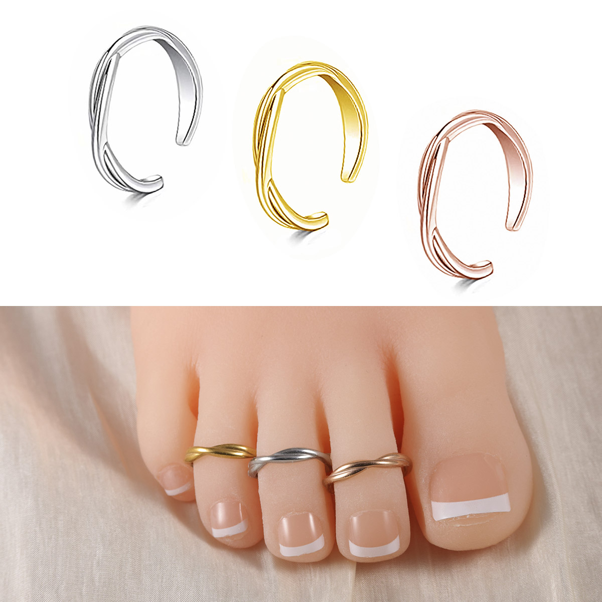 Body Jewelry Rings - Anneau de pied Simple en acier
