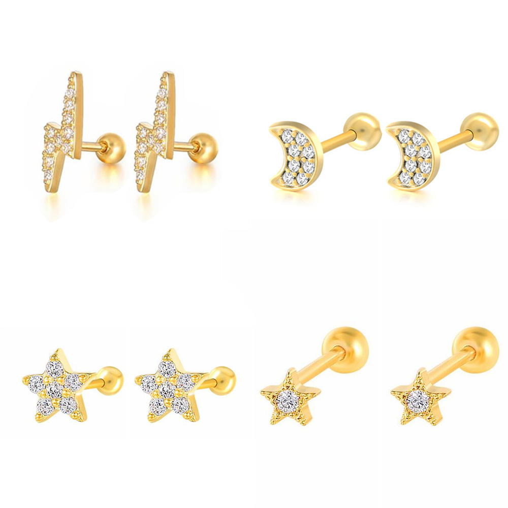 Body Jewelry Labret - Boucles d'oreilles en forme d'étoile et