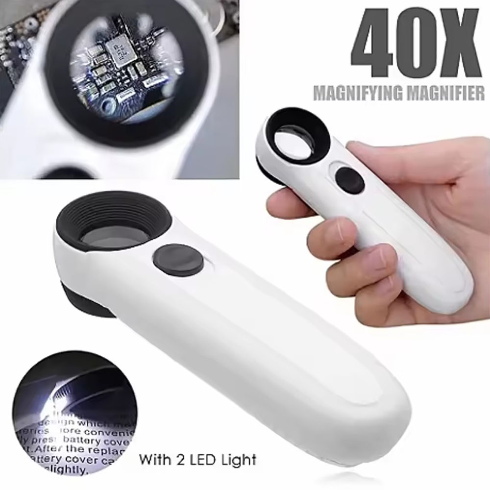 Body Jewelry Websites - Loupe 40X avec 2 lumières LED
