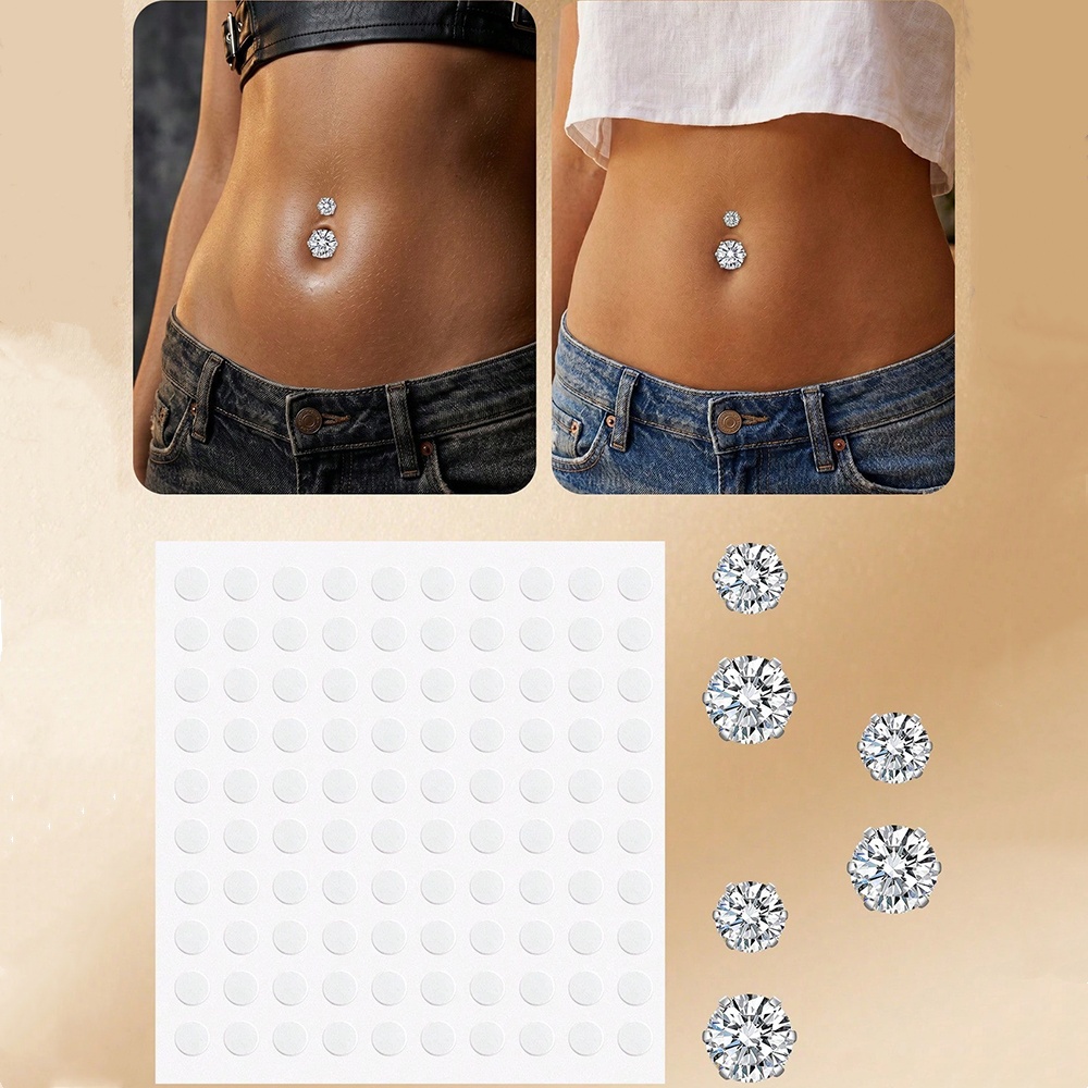 Body Jewelry Rings - Faux piercing de nombril en zircon