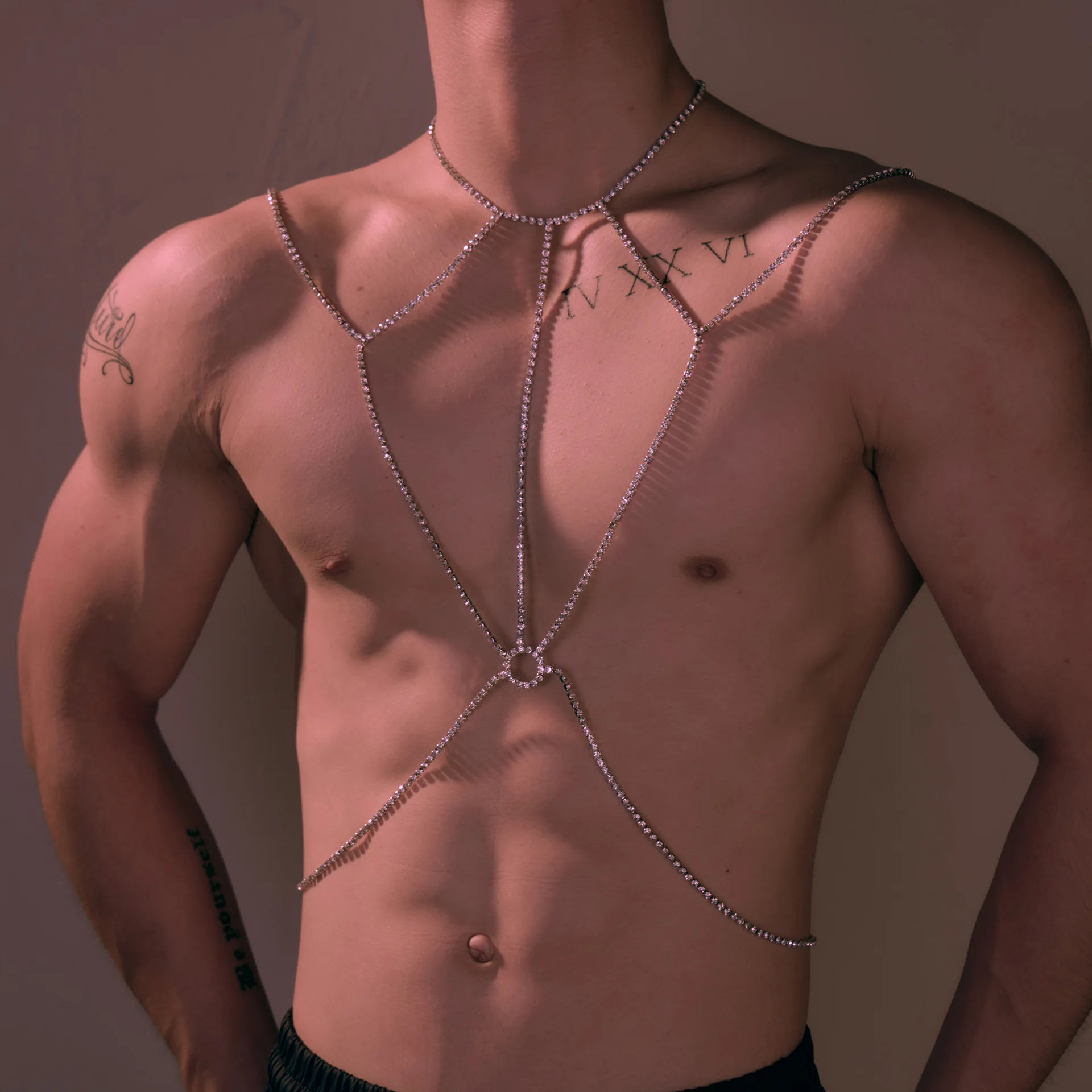 Body Jewelry Rings - Chaîne de corps géométrique en strass
