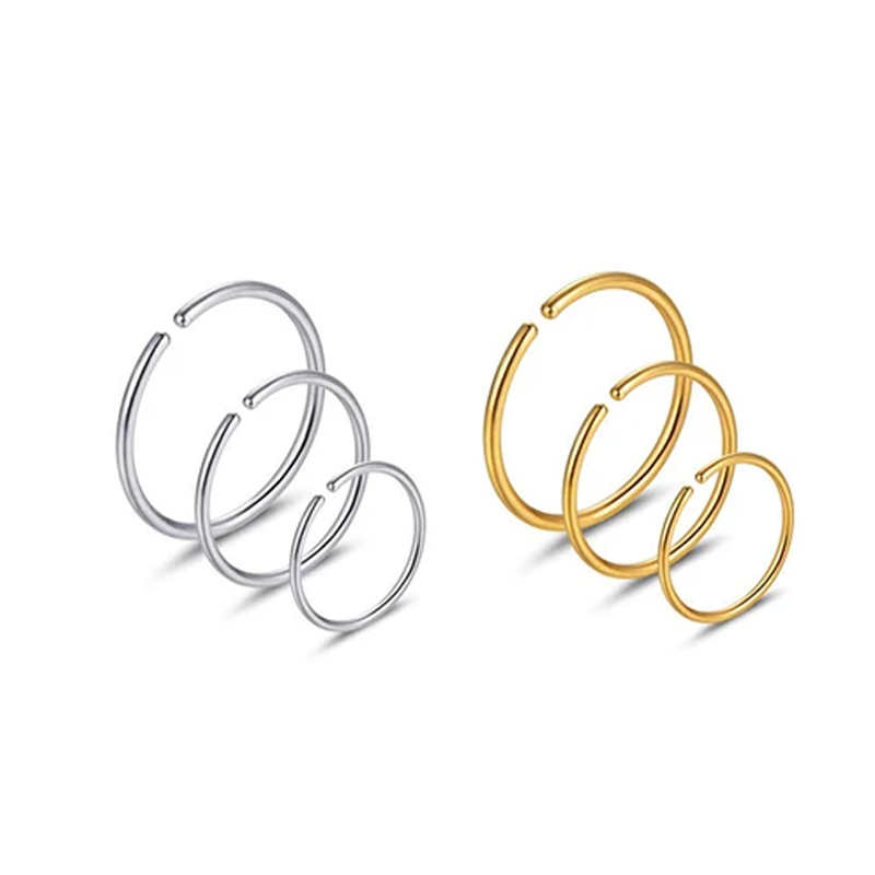Body Jewelry Nose Studs - Lot de 6 Anneaux de Nez