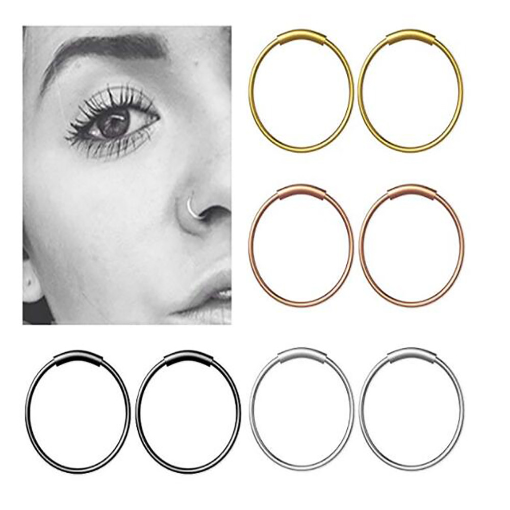 Body Jewelry Nose Studs - Lot de 3 anneaux continus sans