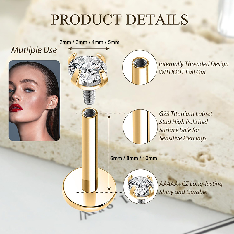 Boucles d'oreilles clous en ti - Body Jewelry Labret avis et prix
