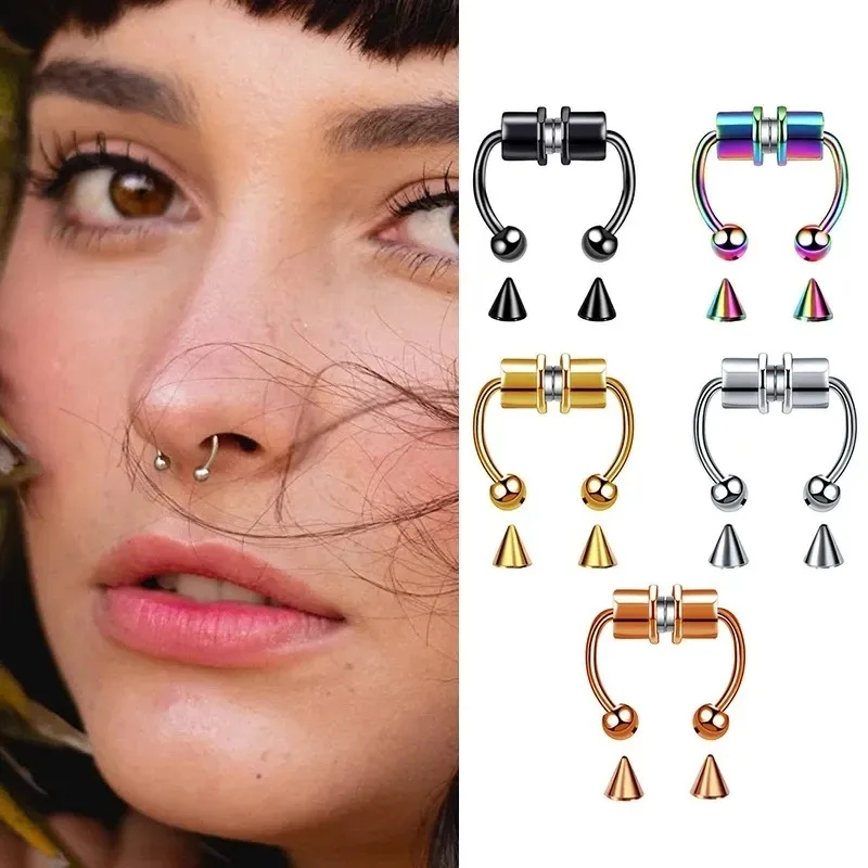 Faux anneaux de nez magnétique - Body Jewelry Nose Studs avis et prix
