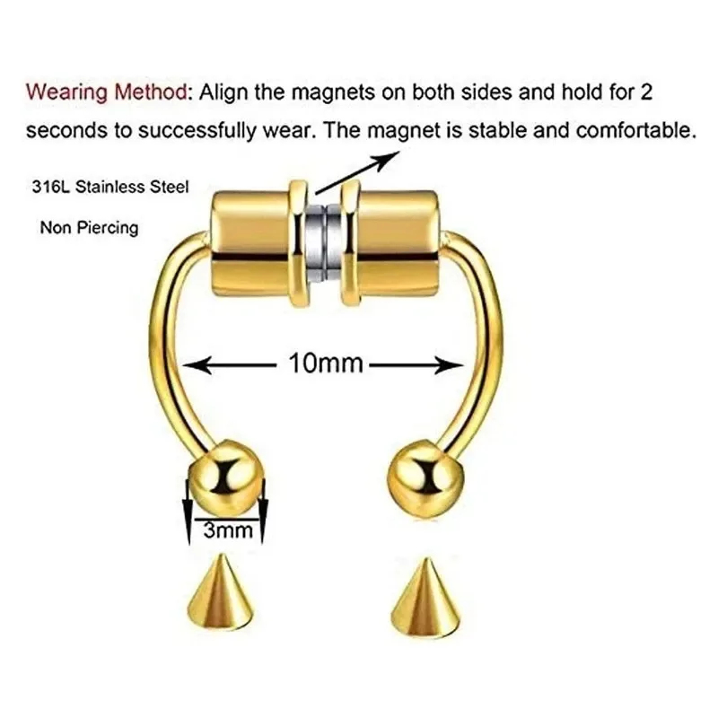 Faux anneaux de nez magnétique - Body Jewelry Nose Studs avis et prix