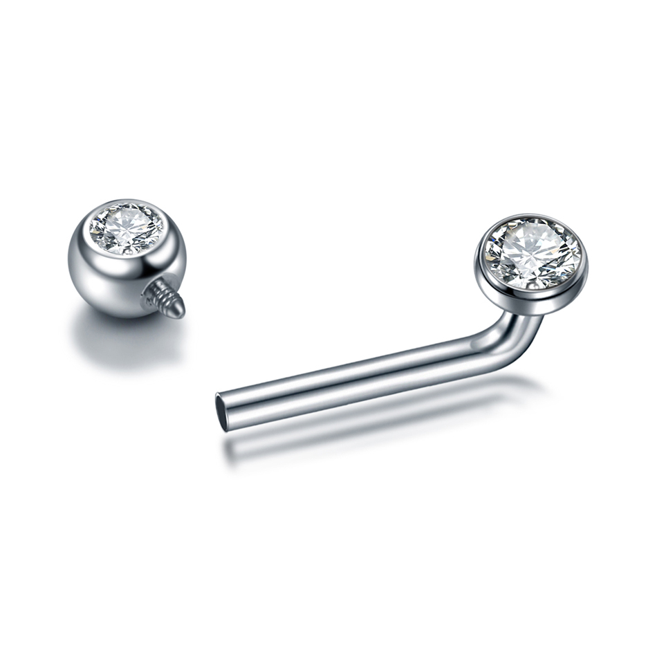 1 PC G23 titane CZ haltère inc - Body Jewelry Vch avis et prix