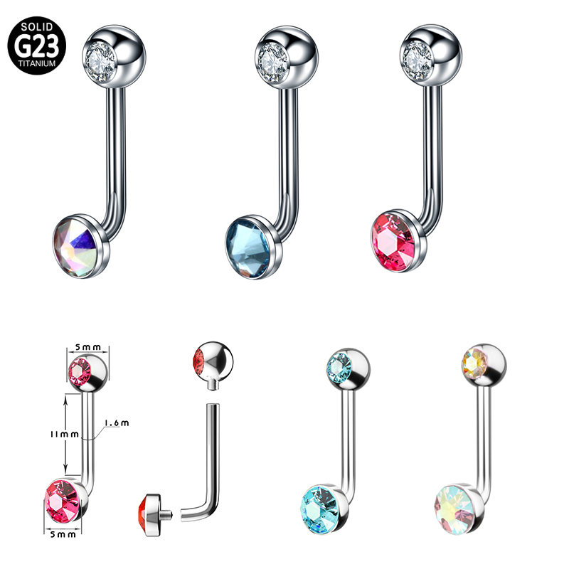 1 PC F136 titane 14G CZ gemme  - Body Jewelry Vch avis et prix