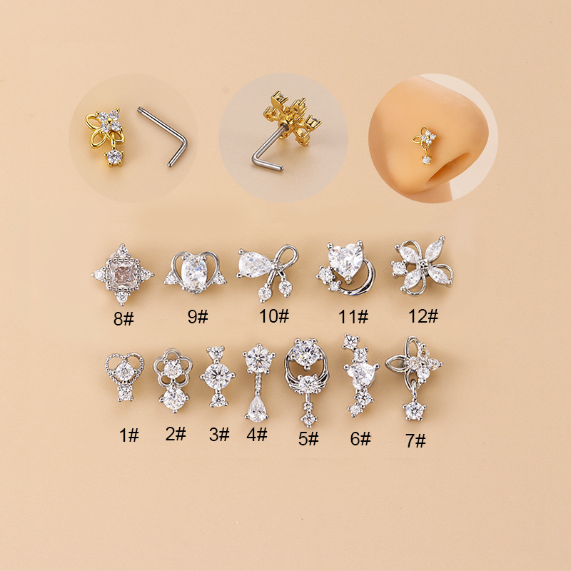 Piercing de nez en zircon cubi - Body Jewelry Nose Studs avis et prix