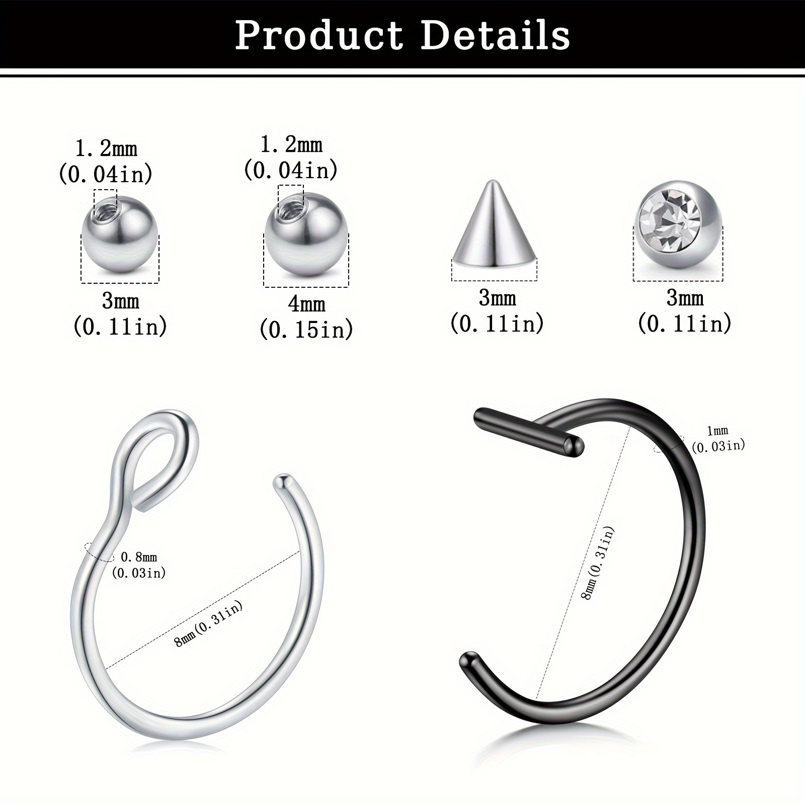 Faux piercings, faux anneaux d - Body Jewelry Labret avis et prix