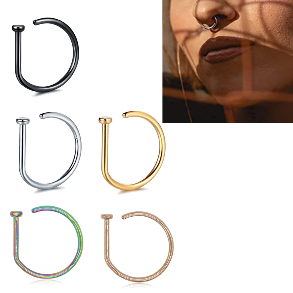 Faux anneaux incurvés en forme - Body Jewelry Nose Studs avis et prix