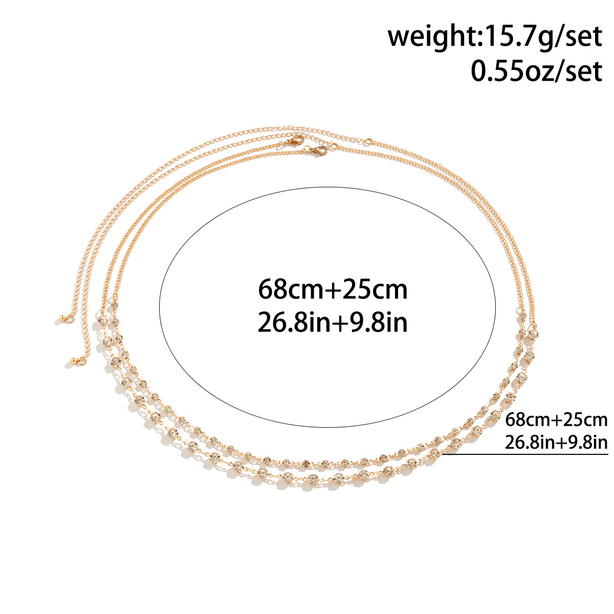 Chaîne de taille en cristal br - Body Jewelry Charms avis et prix