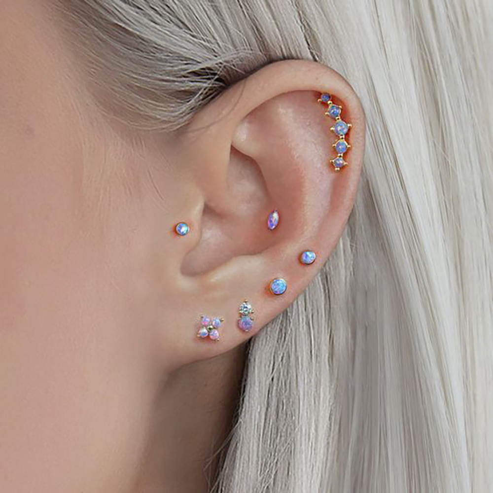 1PC acier inoxydable opale fle - Body Jewelry Labret avis et prix
