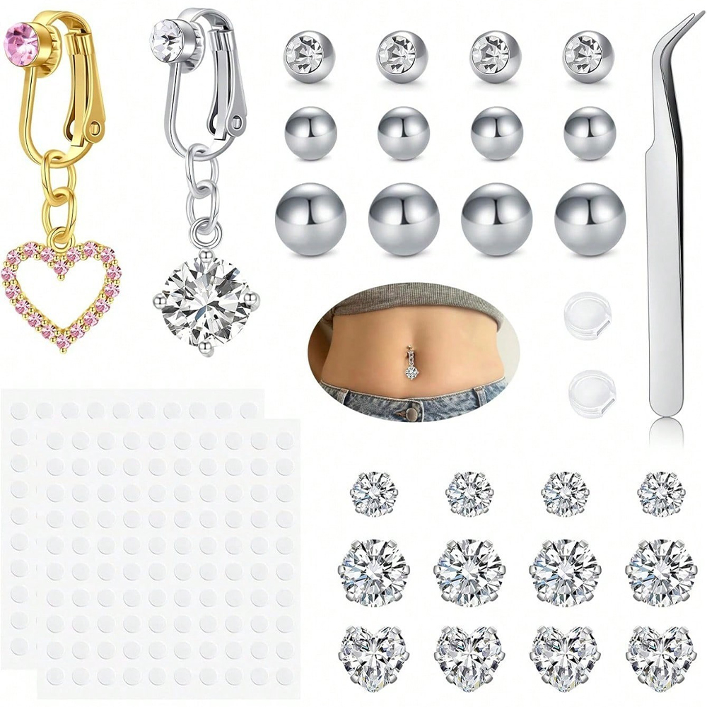 Faux piercing de nombril doré, - Body Jewelry Rings avis et prix