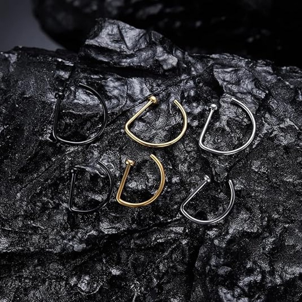 Lot de 4 faux anneaux de nez e - Body Jewelry Nose Studs avis et prix