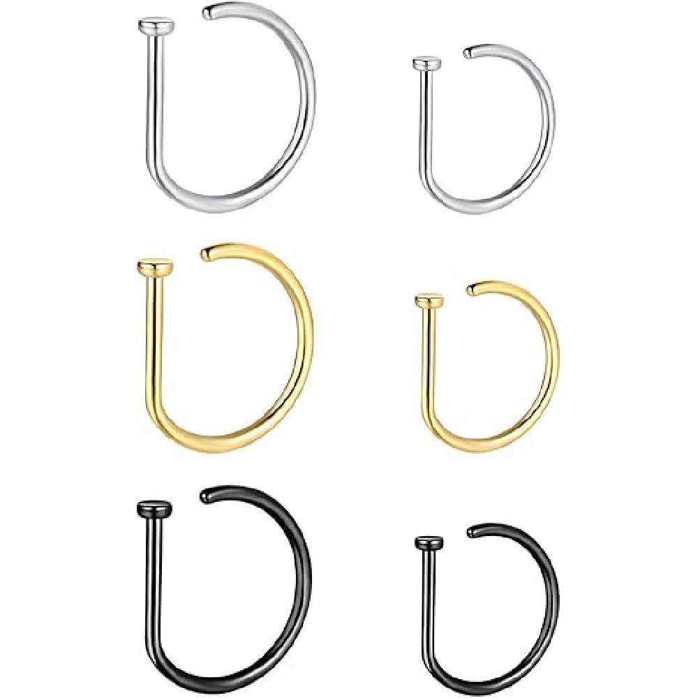 Lot de 4 faux anneaux de nez e - Body Jewelry Nose Studs avis et prix