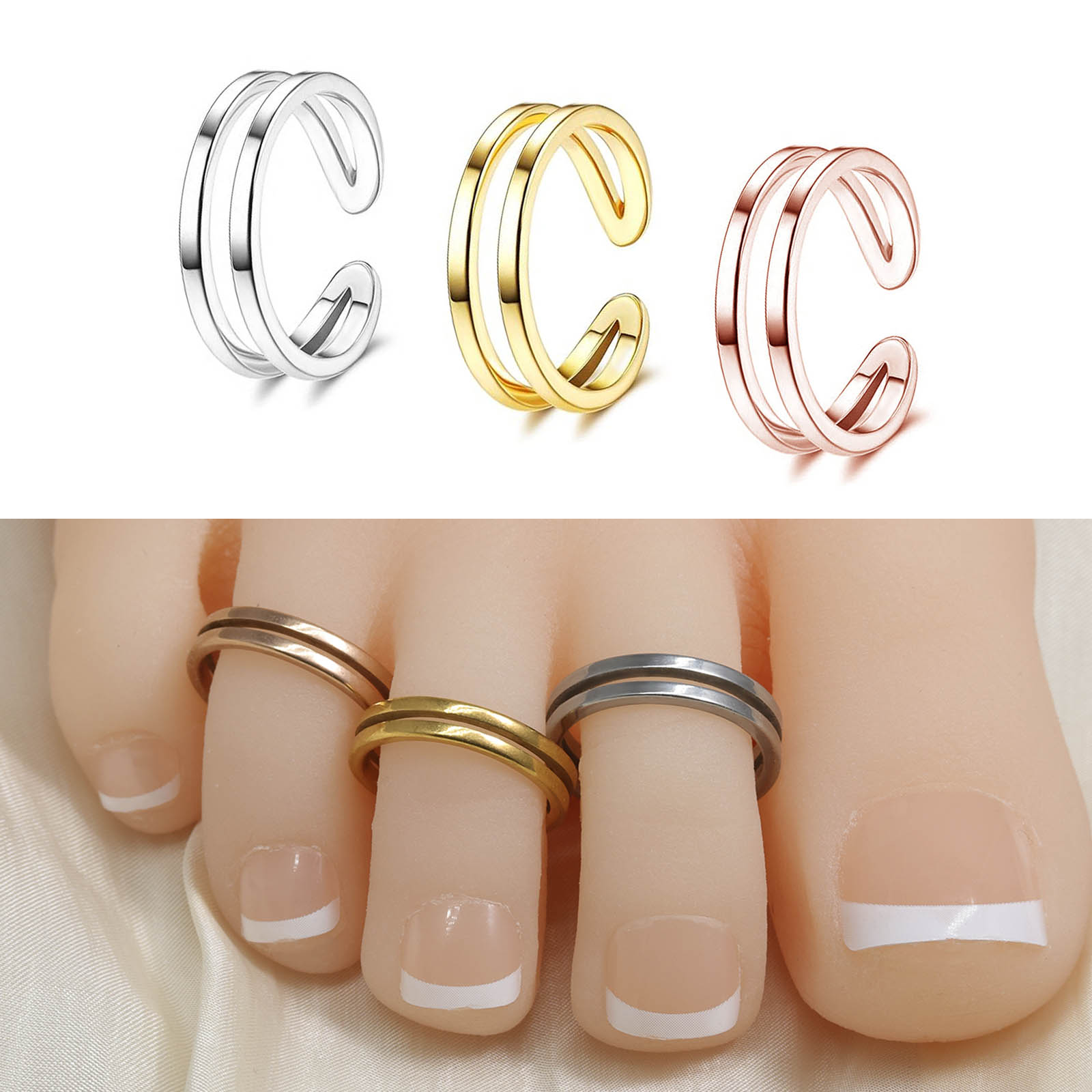 Bague d'orteil ajustable doubl - Body Jewelry Rings avis et prix