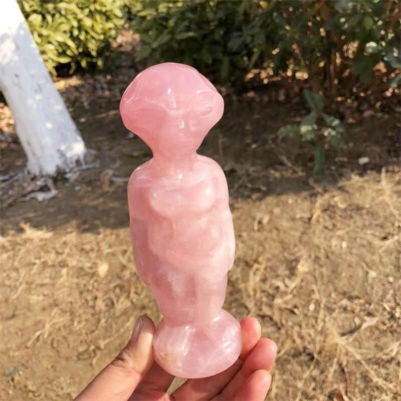 Statue d'alien en quartz rose  - Body Jewelry Europe avis et prix