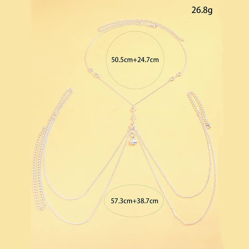 Chaîne de corps argentée pour  - Body Jewelry Charms avis et prix