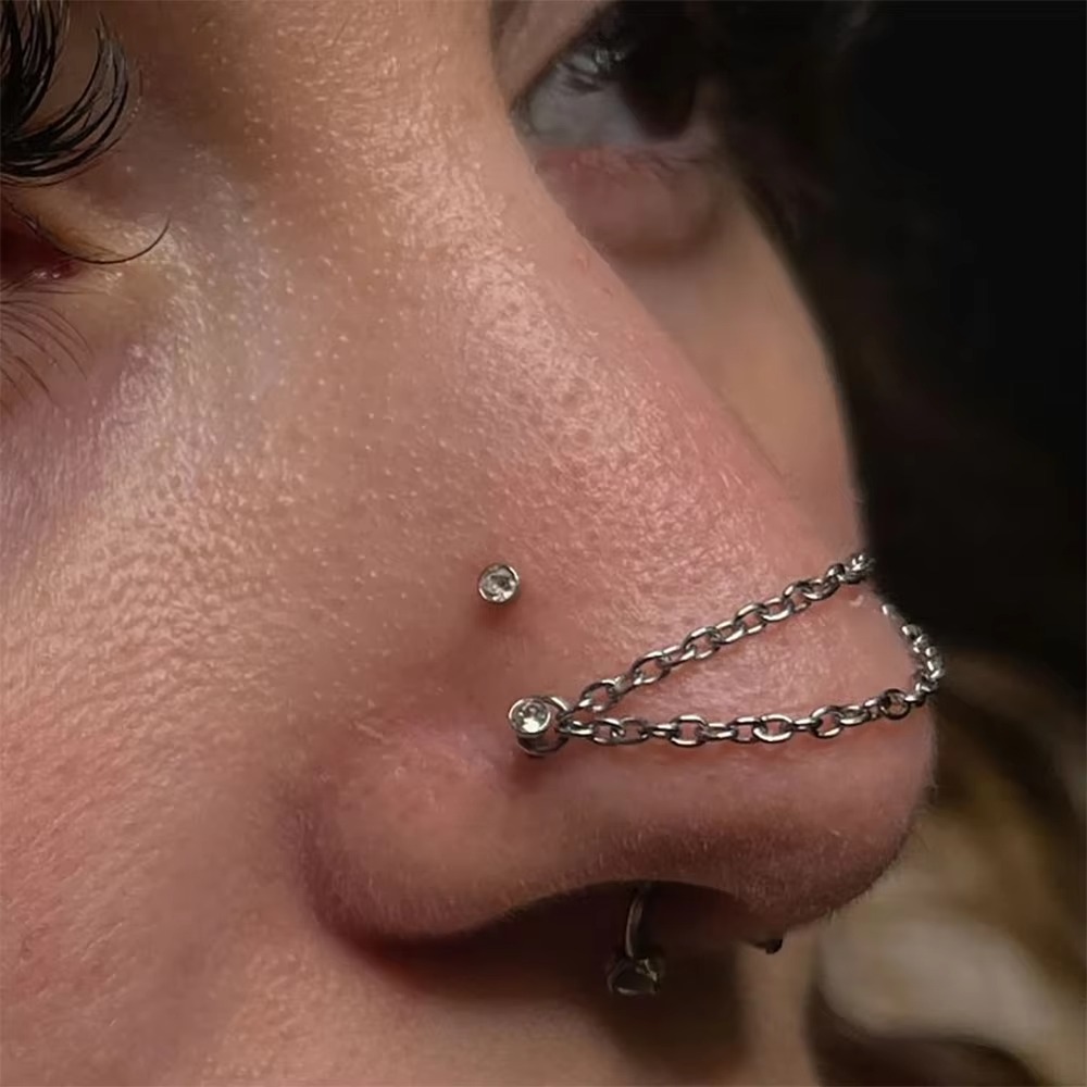 Chaîne de nez en titane tendan - Body Jewelry Labret avis et prix
