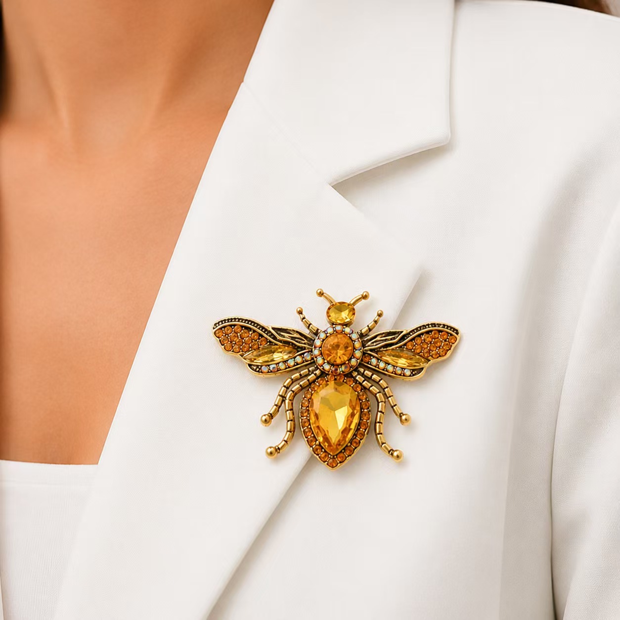Broche abeille rétro dorée, br - Body Jewelry Websites avis et prix
