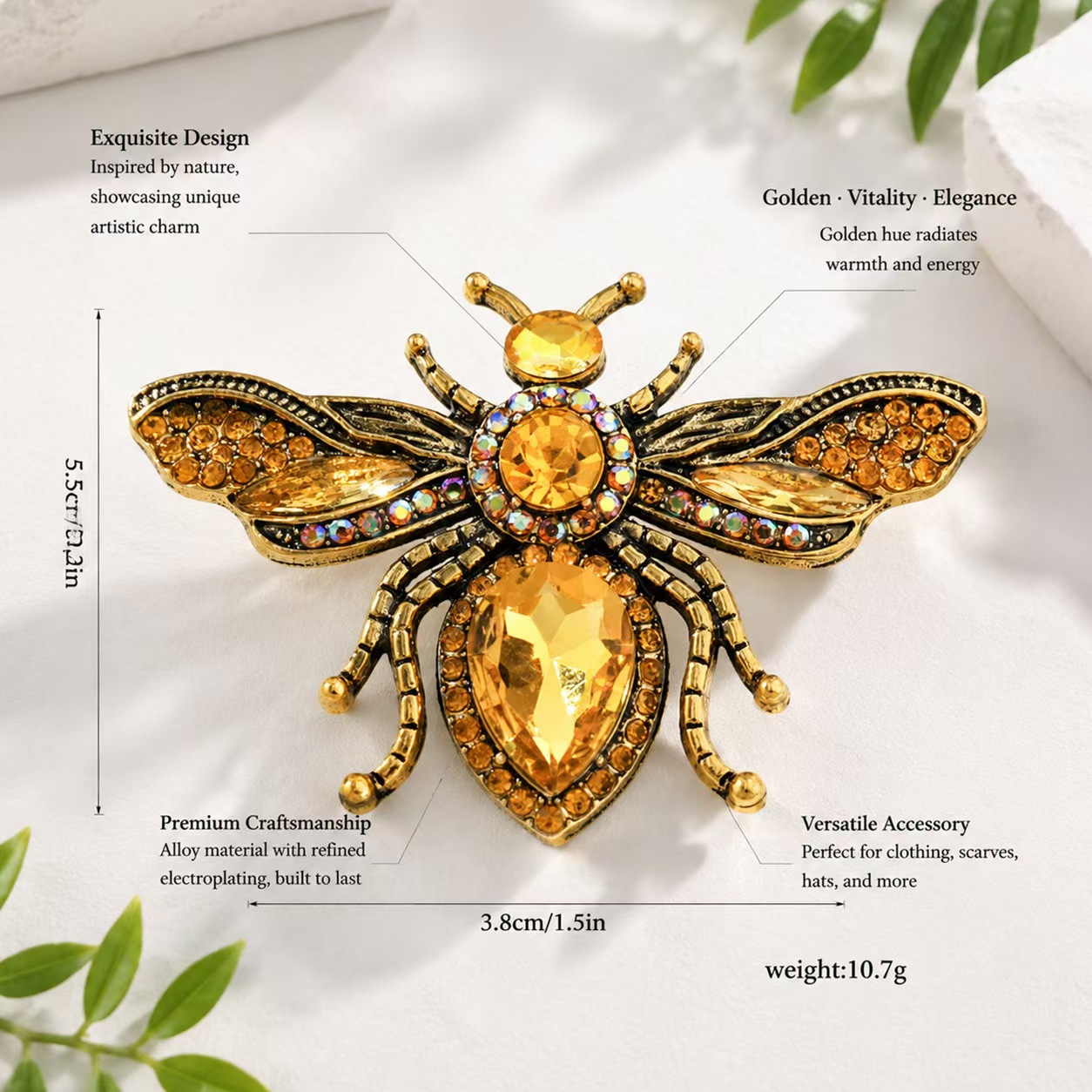 Broche abeille rétro dorée, br - Body Jewelry Websites avis et prix